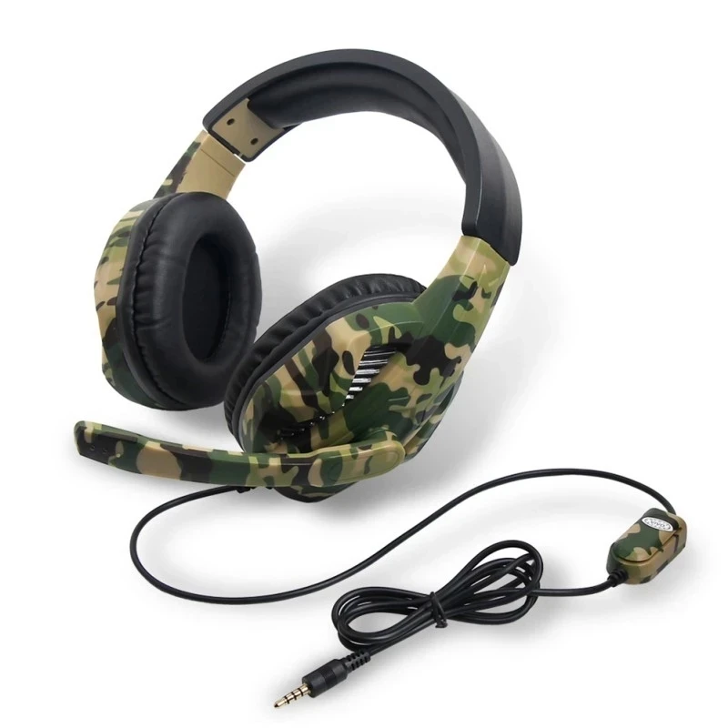 

3.5mm Camouflage Wired Gaming Headphone Stereo Deep Bass Gaming Computer Gamer With Microphone Earphone for PC PS4 Xbox Laptop