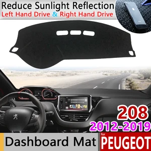Для peugeot 208 2012  2019 Противоскользящий коврик на приборную панель солнцезащитный коврик защита аксессуары с покрытием Active Allure GTI 2015