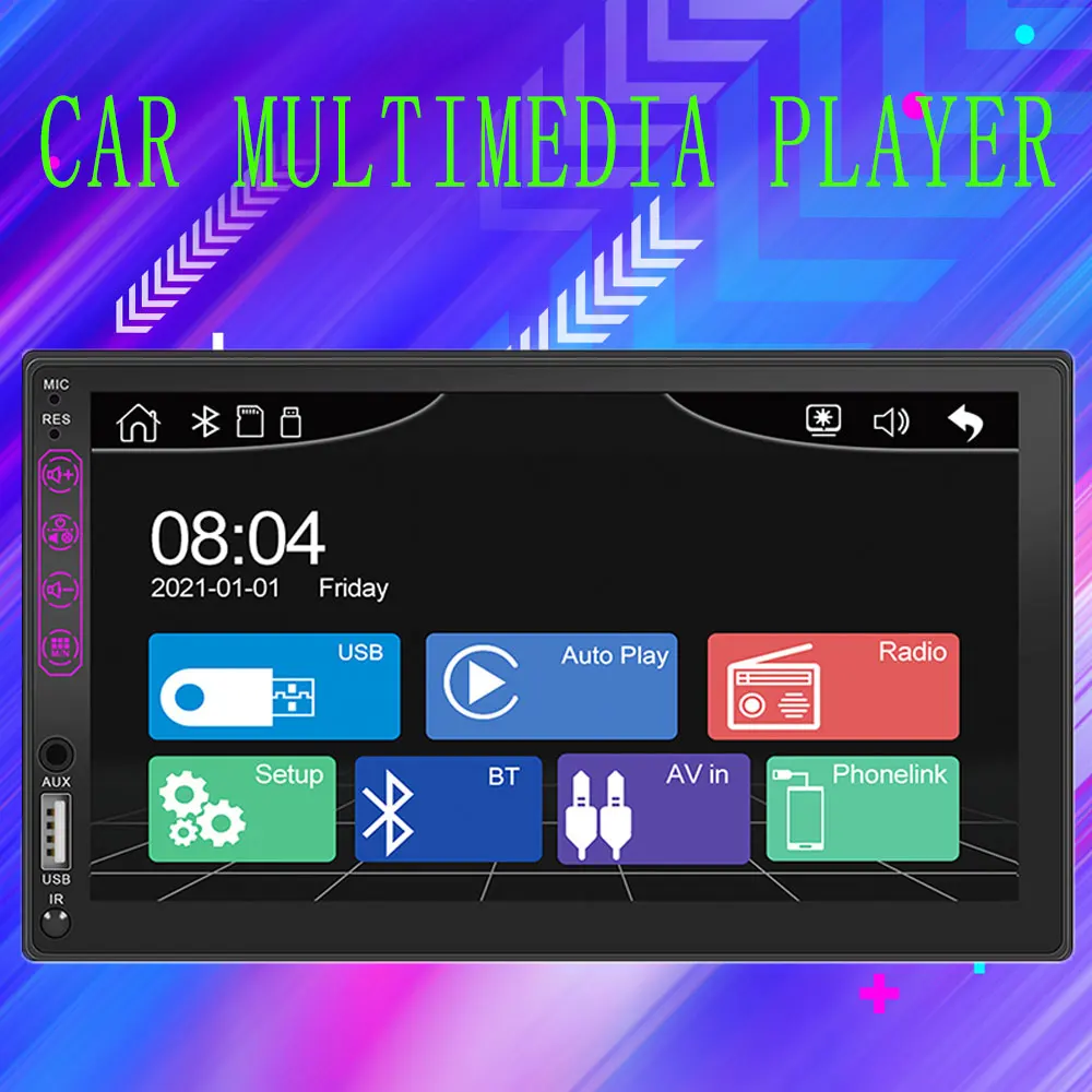 

Car Radio 7-Inch Multimedia Player Bluetooth Stereo Audio MP5 Video Player Supports GPS Navigation Can Be Connected To Carplay