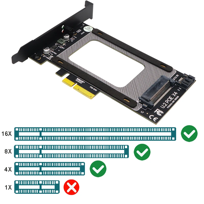 u2 pci e адаптер карты riser pci express 30 4x u 2 sff 8639 адап