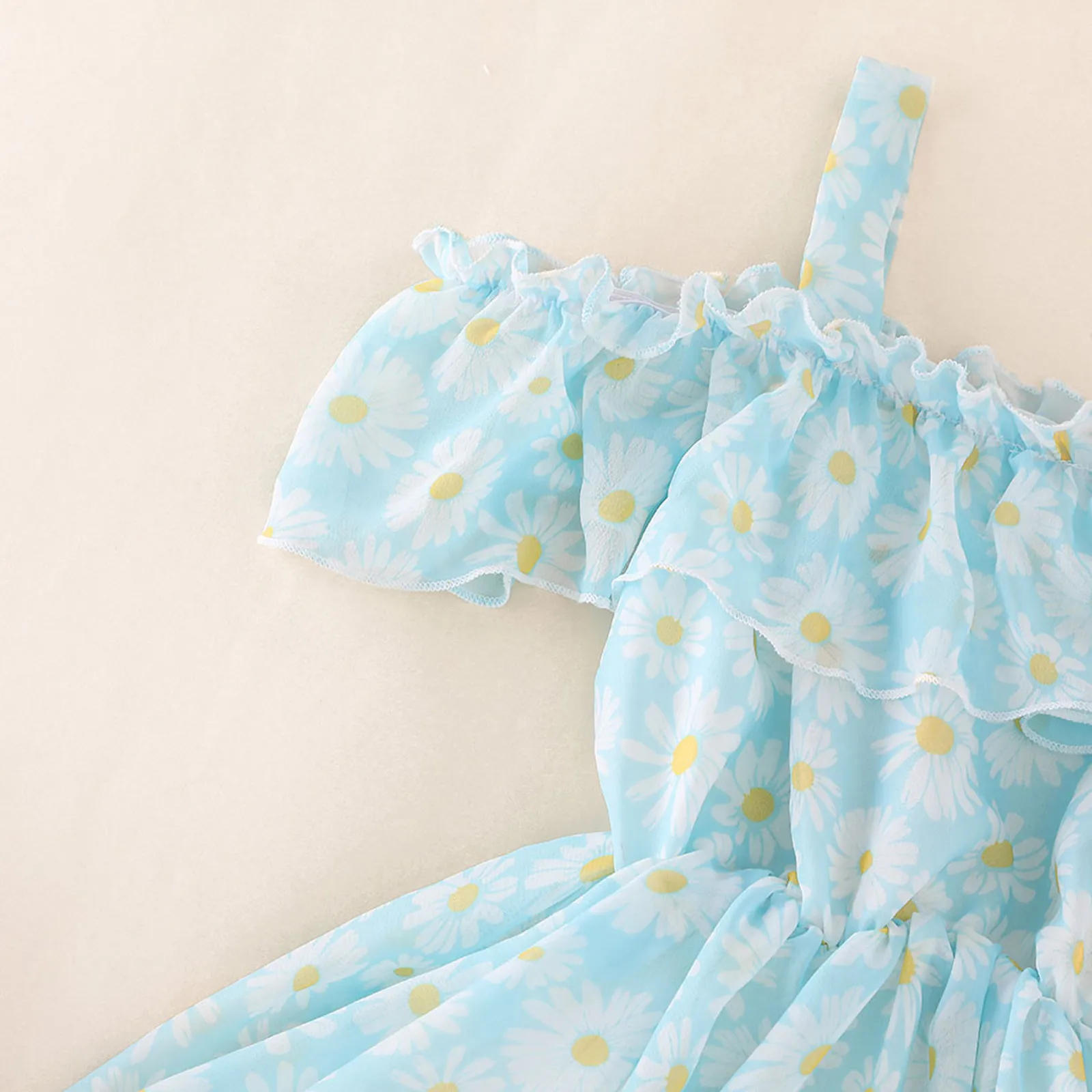 Детское платье для маленьких девочек летнее с цветочным рисунком и низким