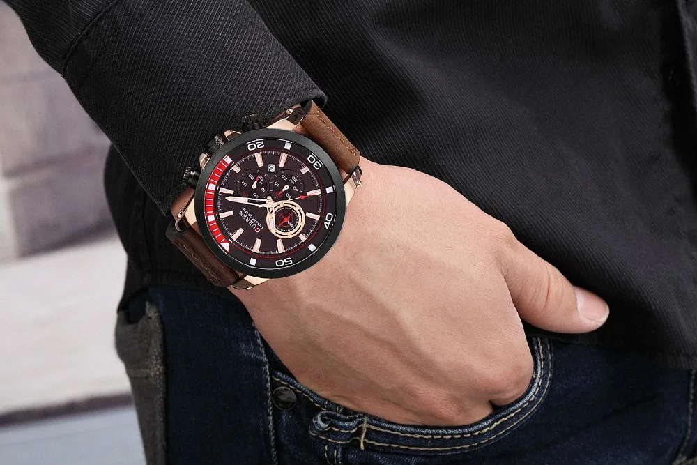 Часы наручные Curren Мужские кварцевые брендовые Роскошные повседневные