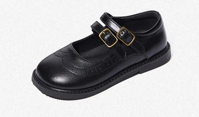 

Girls Leather Shoes British Style School Performance Kids Wedding Party Shoes White Black Casual Children Moccasins Shoes KS704