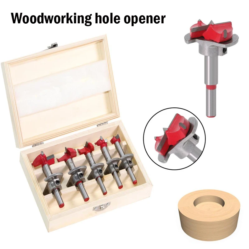 

Adjustable Hinge Hinge Reamer Woodworking Positioning Hole Opener Set Carbide Flat Wing Drilling 15-35mm Reaming Drill Bit