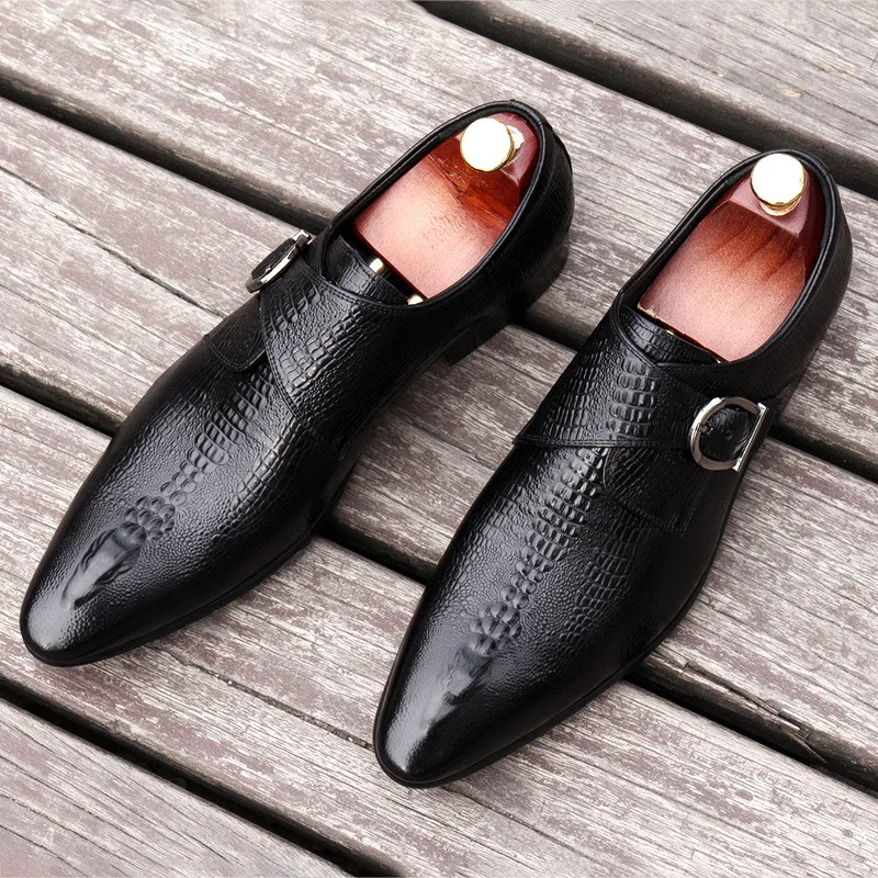 

Fashion Business Shoes, Dress Shoes, Men's English Fish Button Wedding Shoes for Men