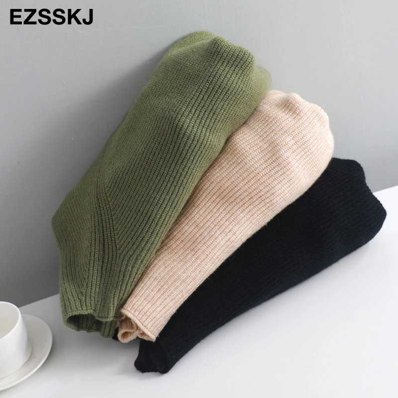 Женский толстый кашемировый свитер повседневный Свободный пуловер большого