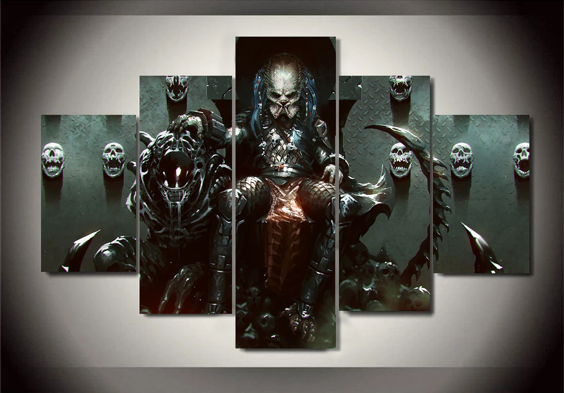 Alien Xenomorph Moive Poster Digital Farbic Silk Art Print 5Pcs No Frame | Painting &amp Calligraphy