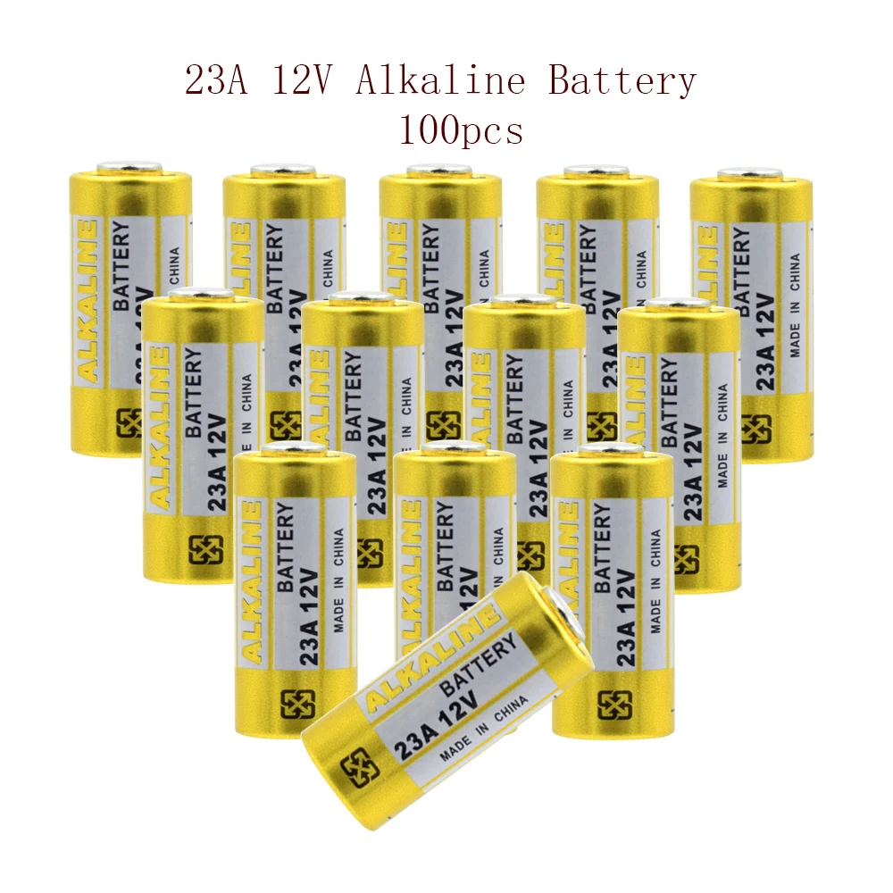

100 шт. 23A 12 в 50 мАч Первичная сухая щелочная батарея 23AE 21/23 A23 V23GA MS21 MN21 L1028 для дверного звонка сигнализации Walkman дистанционное управление