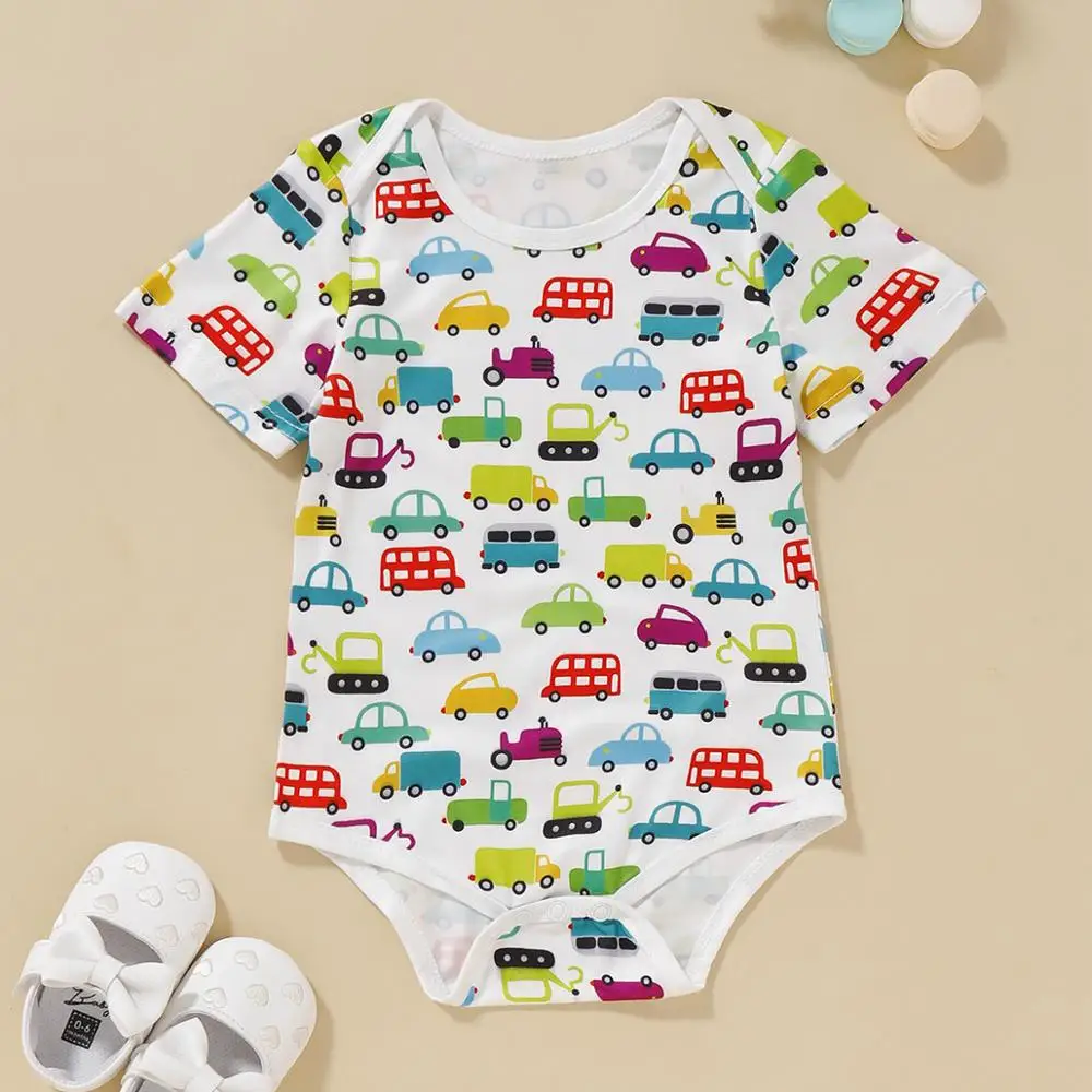 Детский хлопковый комбинезон с коротким рукавом на возраст 6 24 месяца|Боди для
