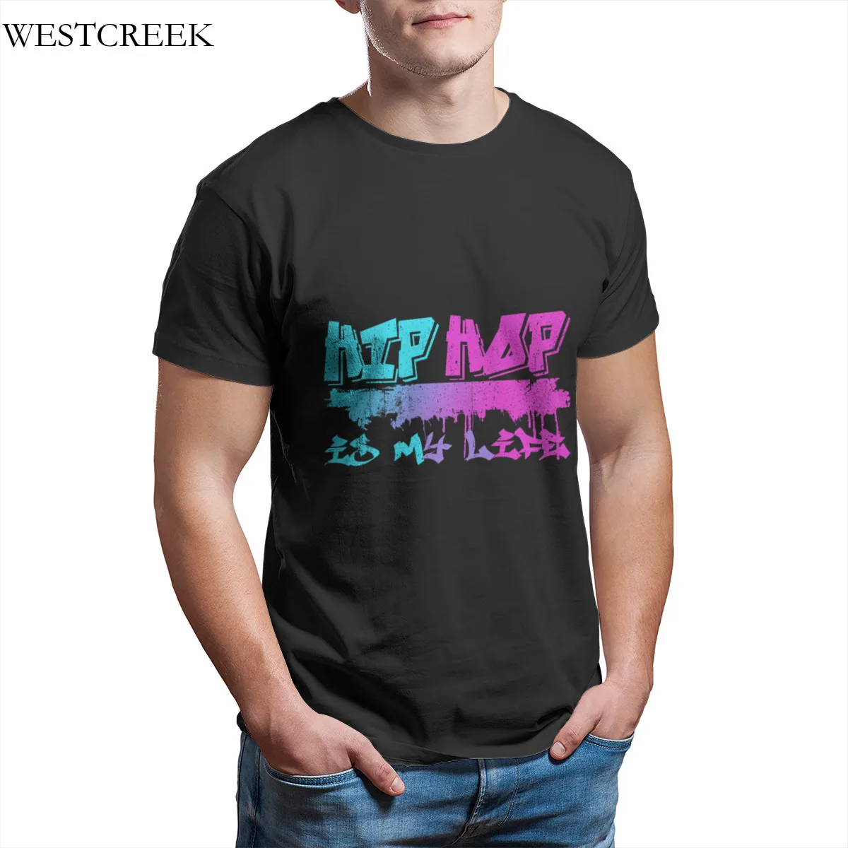 

Wholesale Men's T-Shirt Hip Hop is my life colorful men's t-shirt Custom Groot Hip-Hop Tshirts 36482