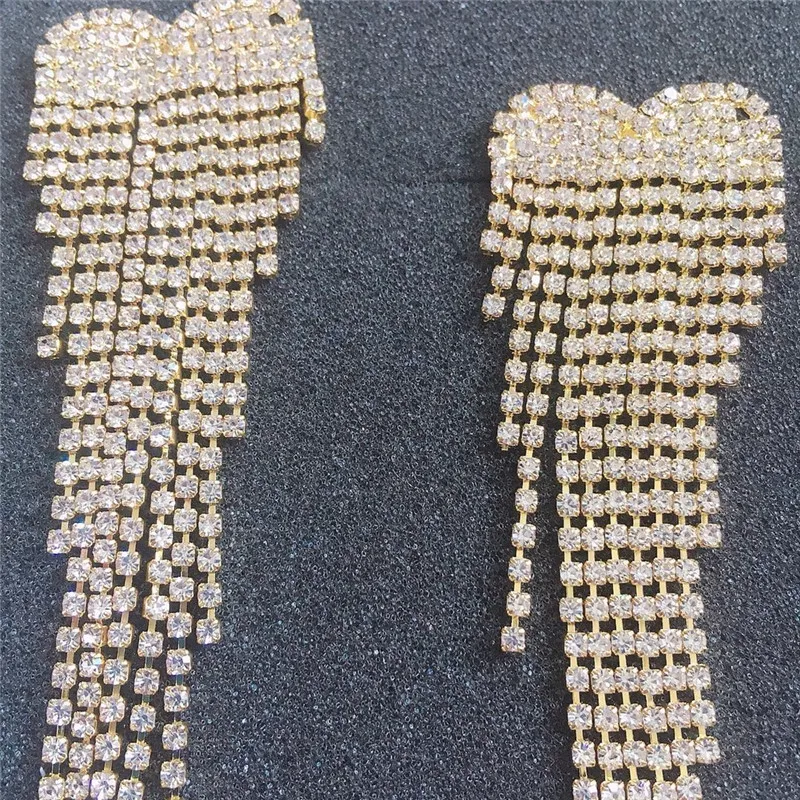 2020 new shiny crystal love Tassel Earrings women's fashion jewelry luxury party dress earrings accessories | Украшения и