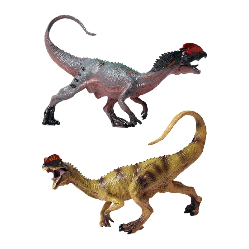 

6inch Realistic Jurassic Dilophosaurus Dinosaur Figurine Action Figures Animal Model Interactive Desk Toy Cake Toppers