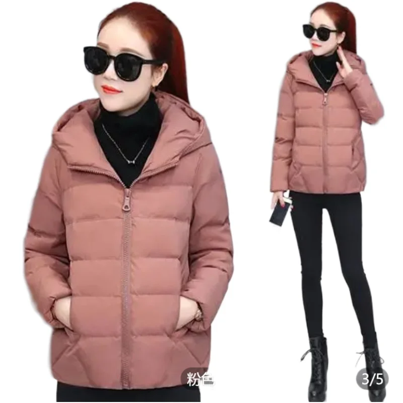 

Beardon Winter New Women's Loose Hooded Thick Short Style Thin Coat
