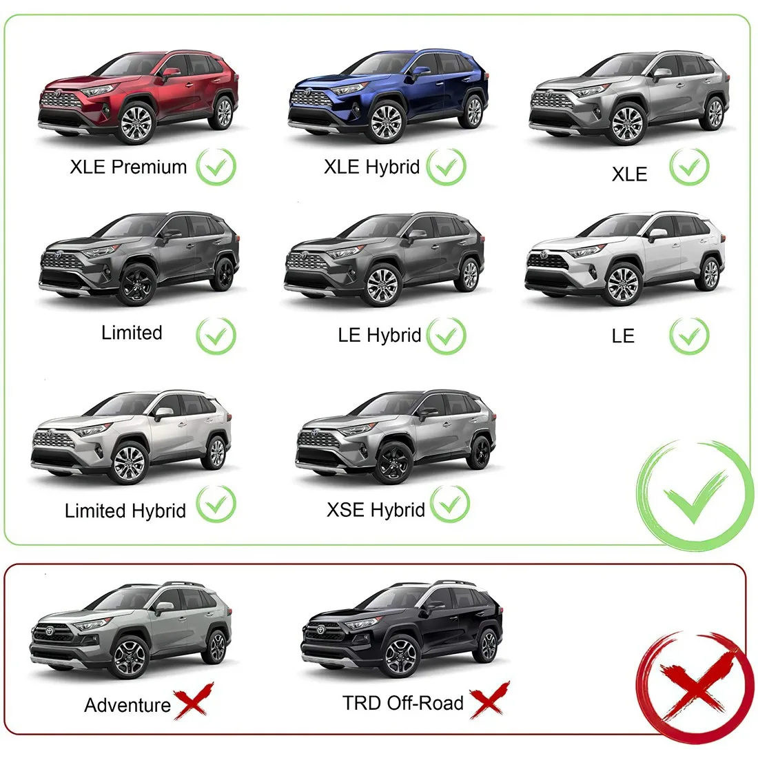 Кронштейн на крышу SANJODS подходит для 2019 2020 Toyota RAV4 RAV 4 2 шт. алюминиевый багажник