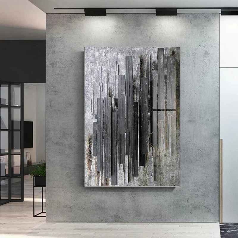 

Abstract Black White Poster Print Art Minimalist Home Decor Wall Pictures for Living Room Bedroom Grey Canvas Paintings Cuadros