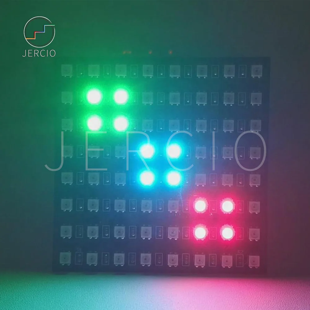 JERCIO WS2812B 8x8 пикселей модуль панели управления пикселей экран Neopixel матрица WS2812 индивидуально адресуемый IC чип DC5V пользовательский дом