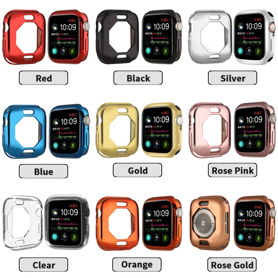 ТПУ тонкий мягкий чехол для Apple Watch серии 4 защитный чехол бампер для iwatch 40 мм 44 мм Рамка аксессуары для ремешка часов