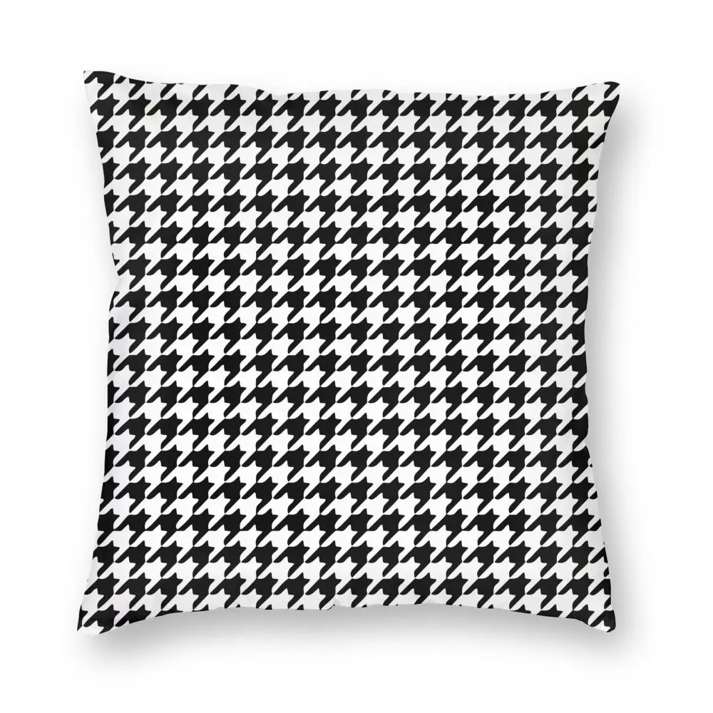 Черно-белая Подушка с рисунком гусиные лапки ткань наволочка украшения