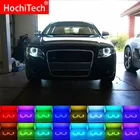 Последняя для Audi A4 S4 RS4 2005 - 2009 аксессуары светодиодная фара мотоцикла Мульти-Цвет RGB светодиодный Ангельские глазки гало кольца дневные ходовые огни РФ Пульт дистанционного управления Управление