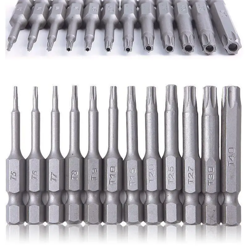

Torx Screwdriver Bits Head Magnetic Attachment Tool For electric drill 12pcs Kit