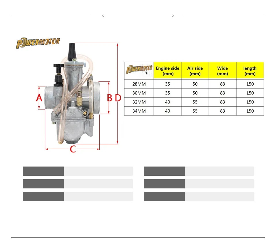 PowerMotor, универсальный карбюратор для мотоцикла Koso OKO 21, 24, 26, 28, 30, 32, 34 мм с мощной струей, Dirt Bike 125cc 250cc Carburader