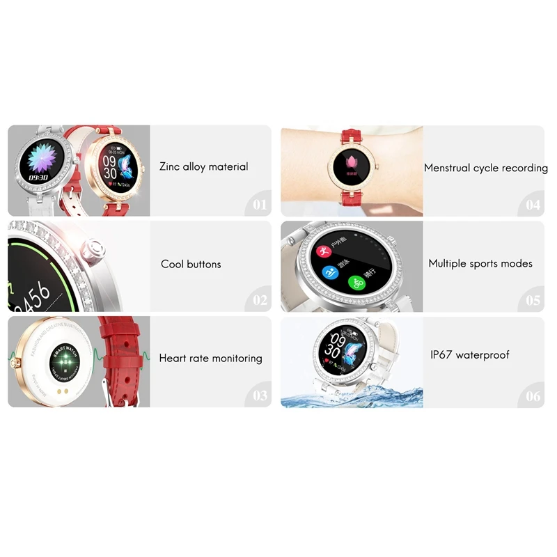 

S28 Smart Watch Real-Time Heart Rate Blood Pressure Monitor Fitness Tracker Women Smart Watch for Android IOS