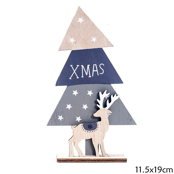 E Deer 2 1 комплект мульти DIY креативные деревянные поделки РОЖДЕСТВЕНСКИЕ Санта/олень деревянные украшения для домашнего стола украшения для рождественской вечеринки - Цвет: E Deer 2