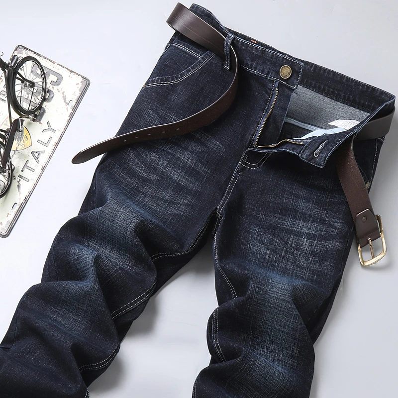 Джинсы мужские стрейчевые Стрейчевые прямые брюки модель Smart Casual весна-осень |
