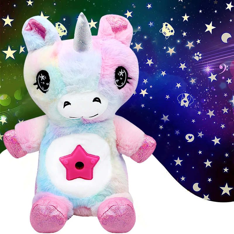Проектор звездный Ночной светильник плюшевая игрушка в виде единорога проектор