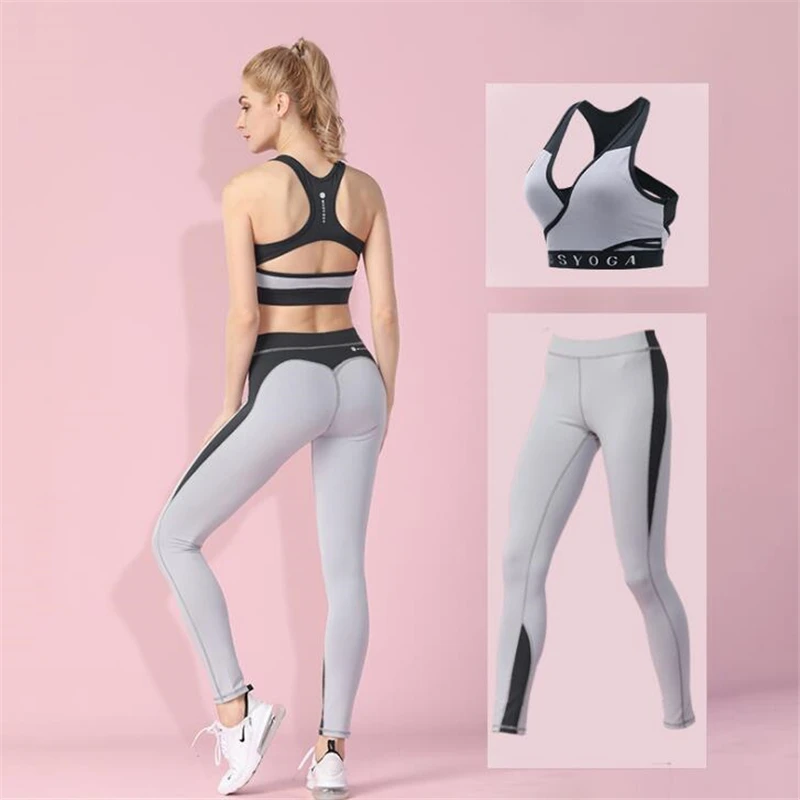 Женский модный дышащий костюм для йоги Быстросохнущий эластичный спортивный