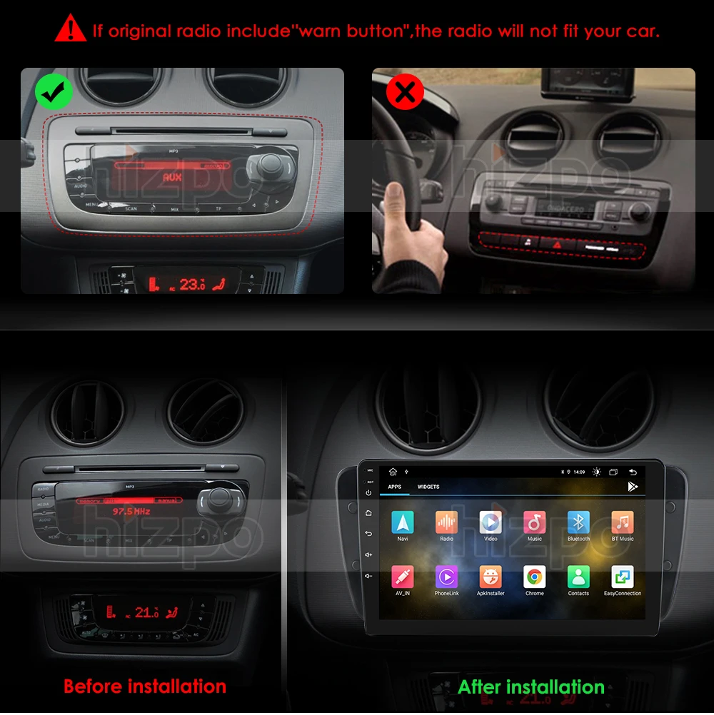 2g32g android 10 0 car radio multimedia video player for seat ibiza 6j 2009 2013 navigation gps 2din autoradio no dvd rds wifi free global shipping