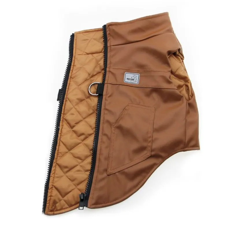 Одежда для домашних животных на молнии собак из искусственной кожи без рукавов