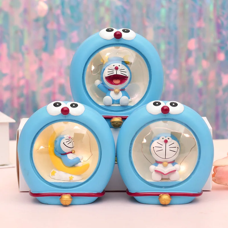 Doraemon Луна книга ночник смолы фигурки#2563 украшения дома игрушки коллекционная игрушка подарок на день рождения детей