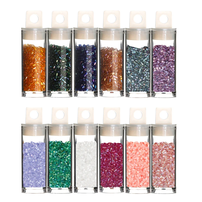 

1100pcs/lot 15 Color Czech Cylindrical Glass Seed Needle Beads Tubular Seedbeads For DIY Bracelet Necklace Jewelry Making