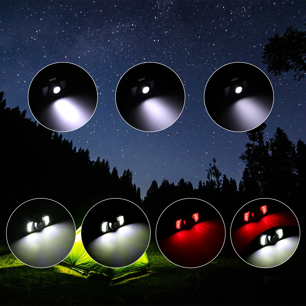 

XPE+SMD LED Headlamp USB Rechargeable Camping Head Lamp Fishing Headlight Flashlight Torch Waterproof Headlamp Working Light