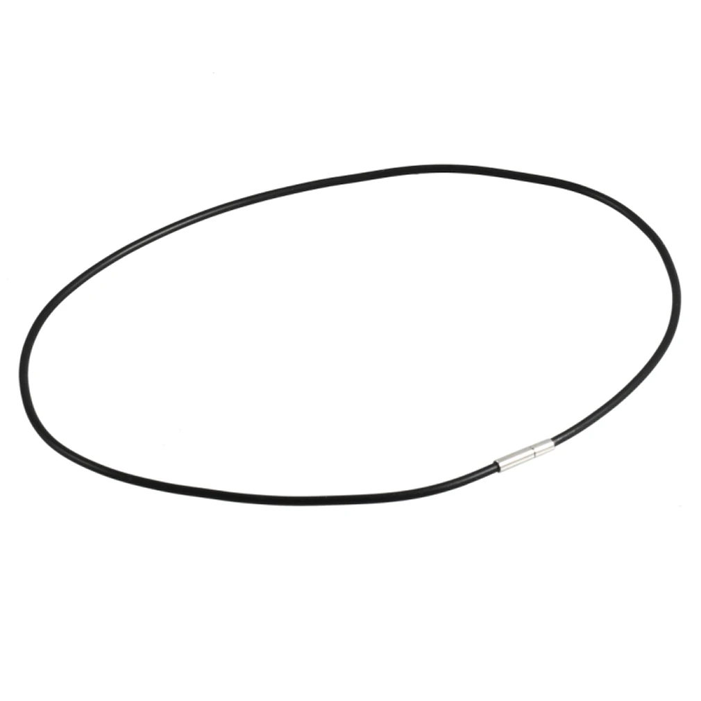 Ожерелье-цепь из нержавеющей стали для мужчин и женщин черное резиновое