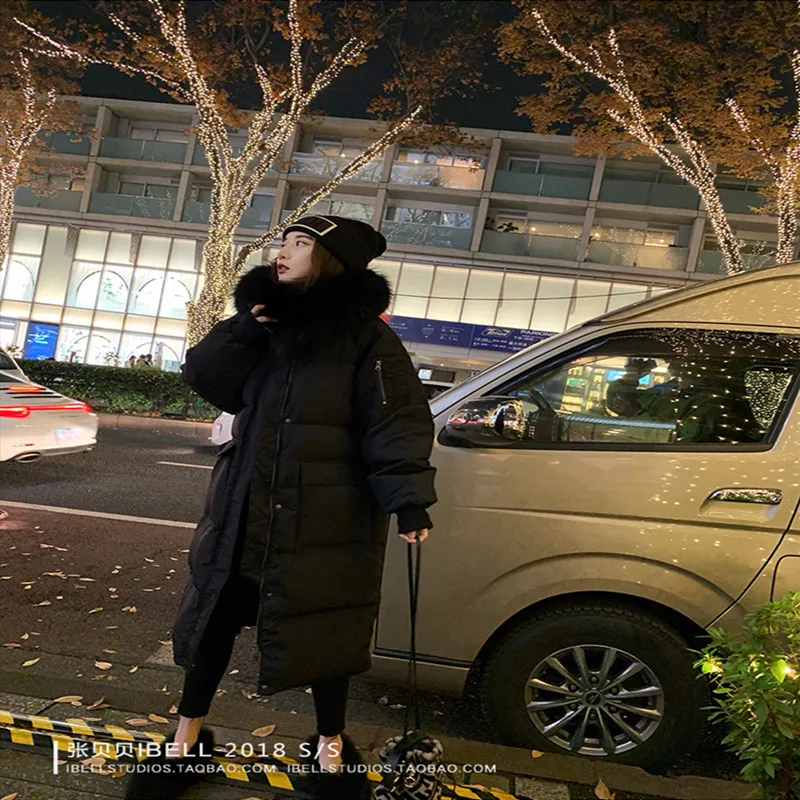 Модное зимнее пальто женские куртки Толстые Пуховые парки Длинные хлопковые с