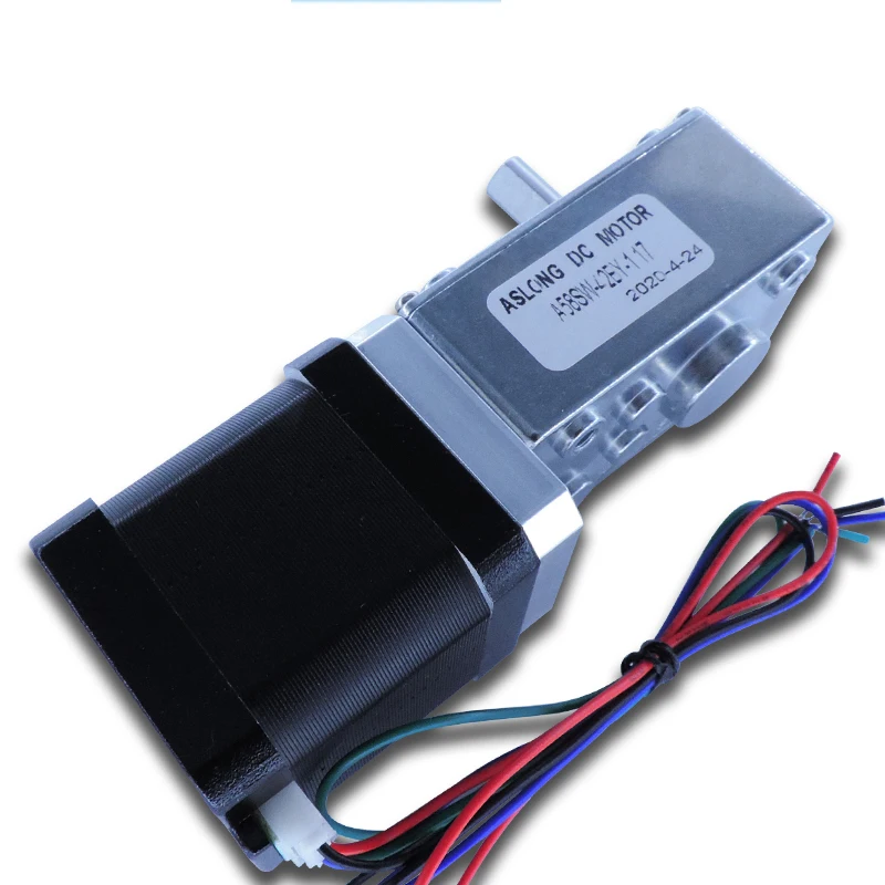 Семейный 12-вольтовый шаговый двигатель с постоянным током, 55 в, 4-проводной червячный шаговый редуктор, большой крутящий момент, самоблокирующийся