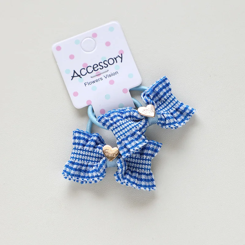 

2 PCS New Striped Bowknot Princess Cute Headwear Kids Elastic Hair Bands Children Tie Ropes Girls Accessories Baby Headdress