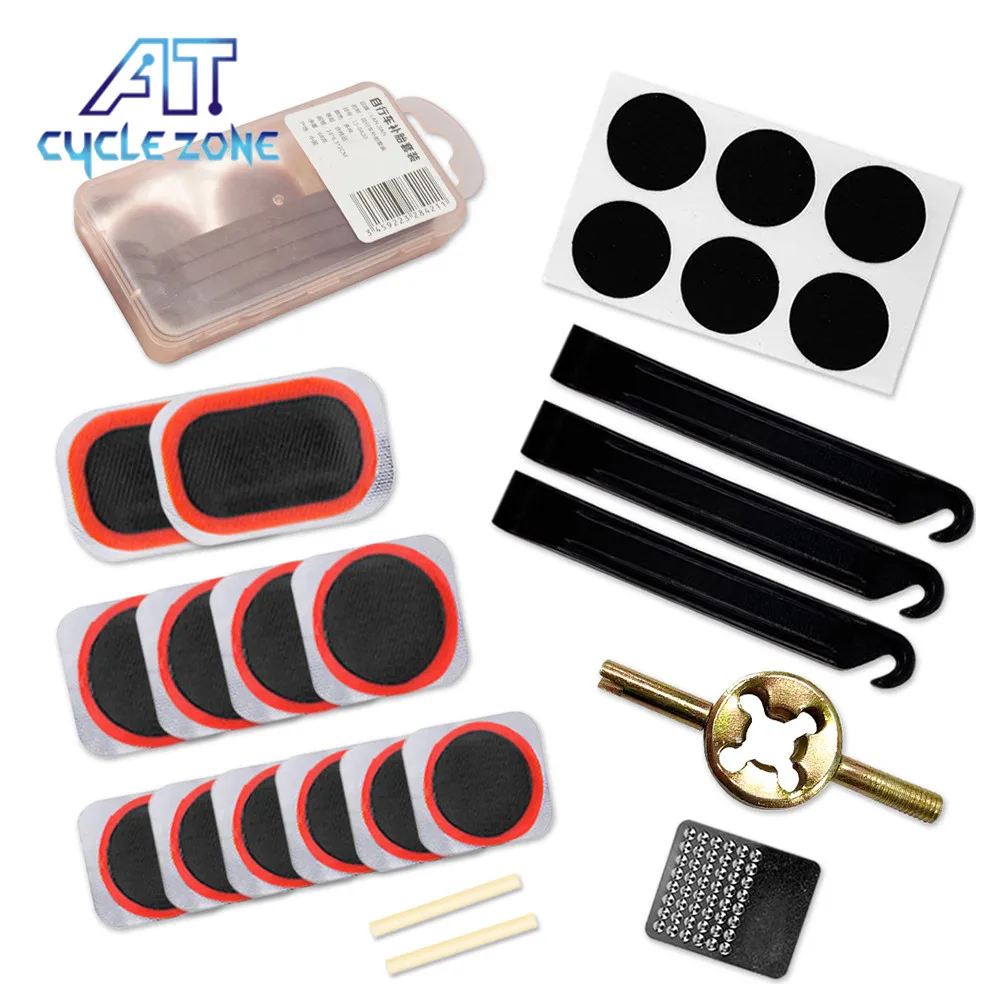 

Mountain Bike Repair Tools Cycling Mender Tire Puncture Rubber Patch Glue Lever Set Bike Bicycle Inner Tire Repair Tools