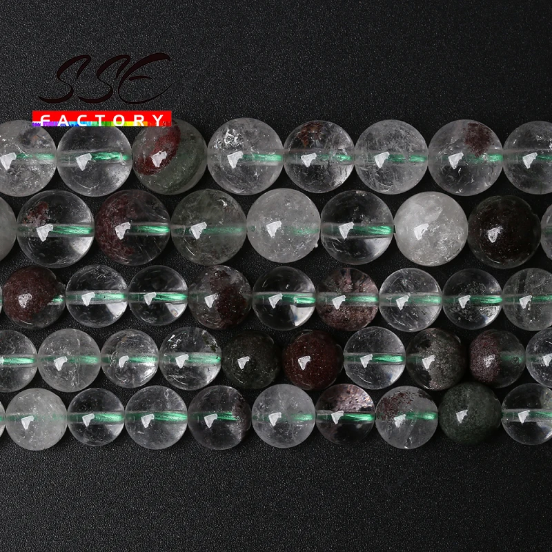 

Natural Green Phantom Ghost Quartz Beads Crystal Round Loose Beads 15"Strand 4 6 8 10MM For Jewelry Making DIY Bracelet Necklace
