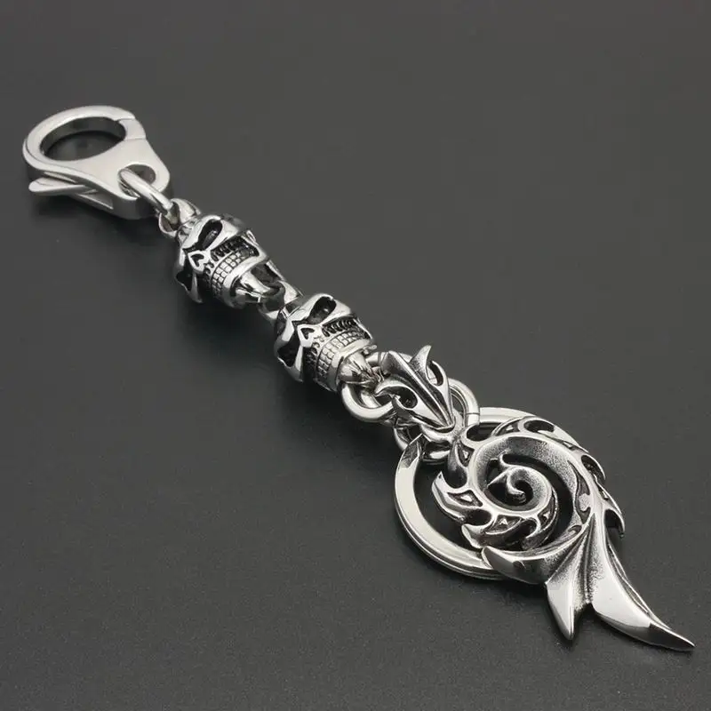Мужской брелок рокер из нержавеющей стали 316L с уникальным этническим рисунком