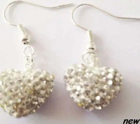 

Лот болтается глина микс разноцветных белых микро диско шар посеребренные висячие серьги m3435u кристалл