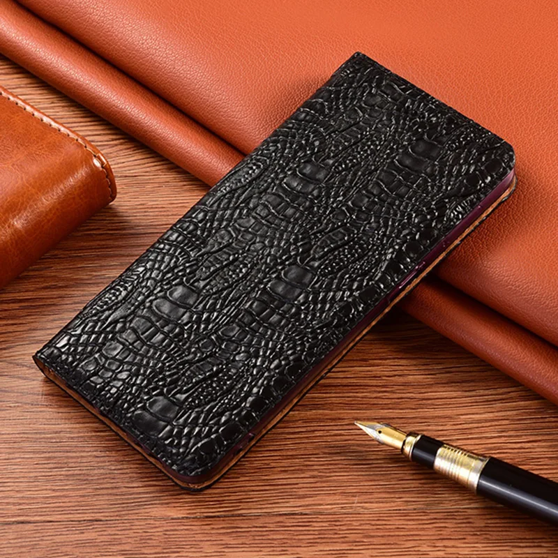 

Crocodile Claw Genuine Leather Case Cover For XiaoMi Poco X3 GT Wallet Flip Cover