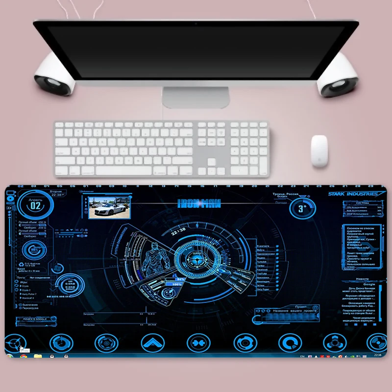 

Iron Man Large Mousepad Non-Skid Rubber Of Gamers Gaming Mouse pad Laptop Notebook Desk Mat For Keyboard Pad