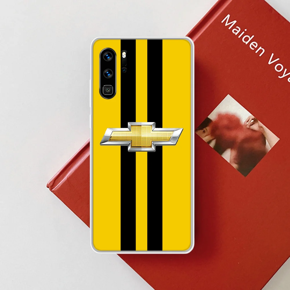 

Chevrolet Sport Car Phone Case Hull For HUAWEI P 8 9 10 20 30 40 Smart Lite 2017 19 Pro Z transparent Coque Luxury Bumper