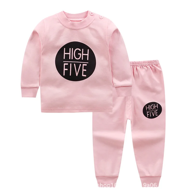 

TUONXYE Cartoon Pink Pajamas Girls Children Cotton Long Sleeve Pyjamas Boys Kids Pijama Infantil Child Homewear Clothes Suit