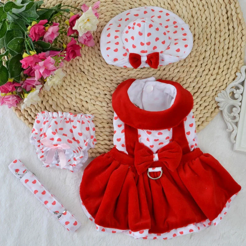 

Cute Pet Dog Princess Dress for Small Dogs Chihuahua Pug Clothing Puppy Cat Wedding Dresses Cotton Dog Clothes Suit Pets Product