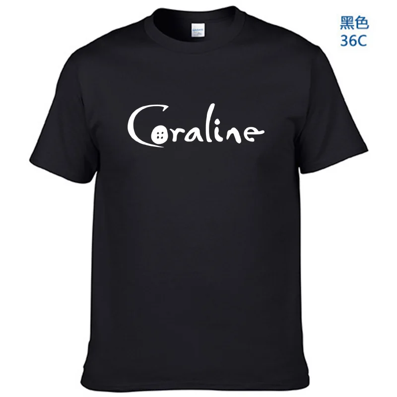 Новинка 2020 Мужская хлопковая футболка с принтом CORALINE Повседневная забавная для