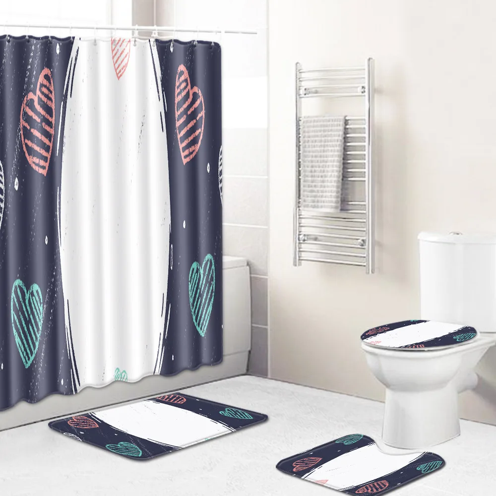 Набор ковриков для ванной Zeegle с принтом креативный коврик водонепроницаемый